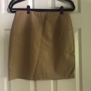 nude faux leather skirt
